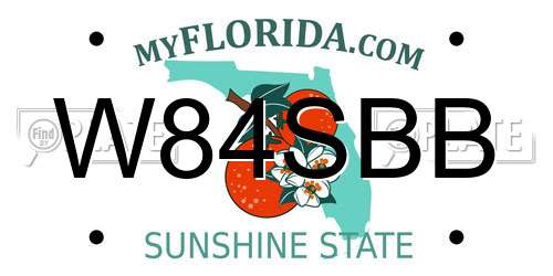 W84SBB Florida License Plate