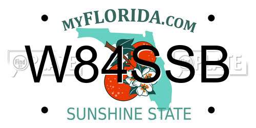 W84SSB Florida License Plate