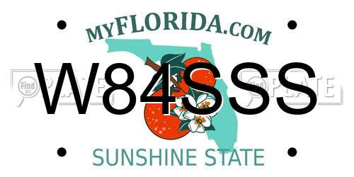W84SSS Florida License Plate