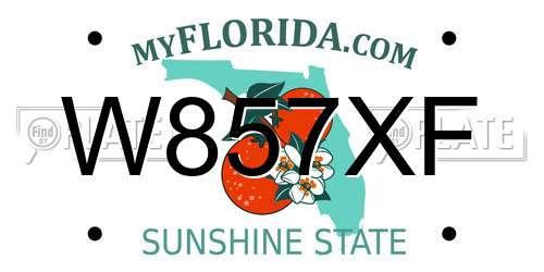 W857XF Florida License Plate