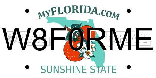 W8F0RME Florida License Plate