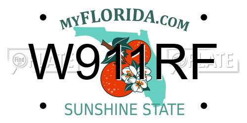 W911RF Florida License Plate