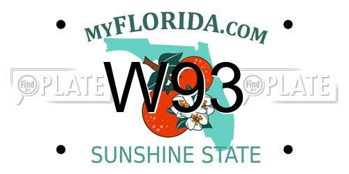 W93 Florida License Plate