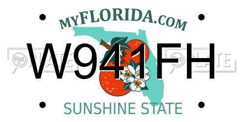 W941FH Florida License Plate