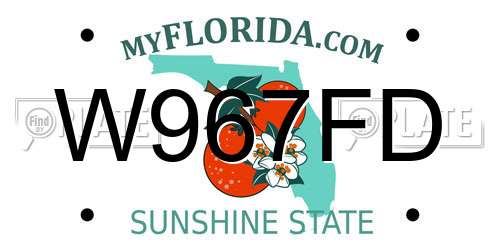 W967FD Florida License Plate
