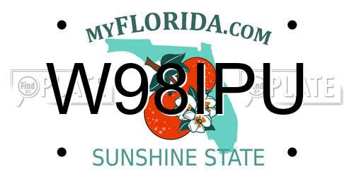 W98IPU Florida License Plate