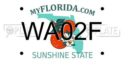 WA02F Florida License Plate