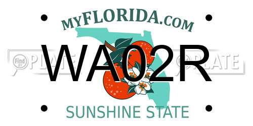 WA02R Florida License Plate