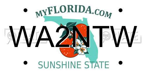 WA2NTW Florida License Plate