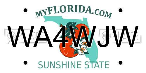 WA4WJW Florida License Plate