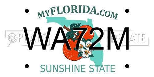 WA72M Florida License Plate