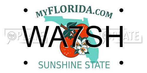 WA7SH Florida License Plate