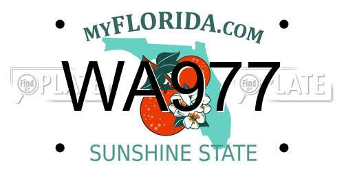 WA977 Florida License Plate