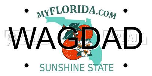 WAGDAD Florida License Plate
