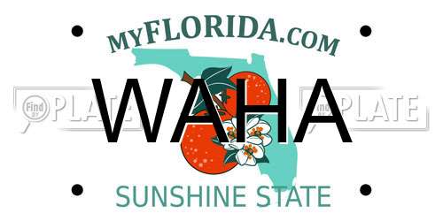 WAHA Florida License Plate