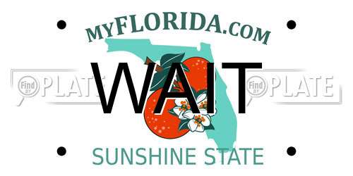 WAIT Florida License Plate