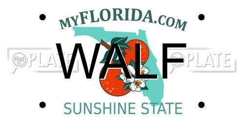 WALF Florida License Plate