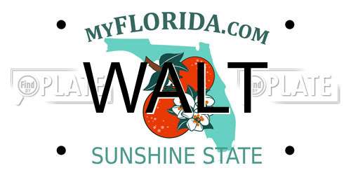 WALT Florida License Plate