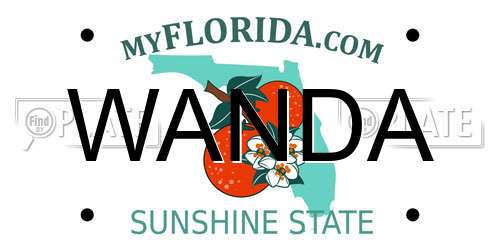 WANDA Florida License Plate