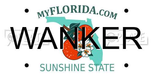 WANKER Florida License Plate