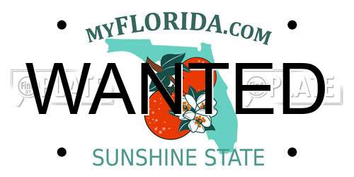 WANTED Florida License Plate