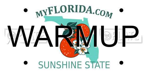 WARMUP Florida License Plate