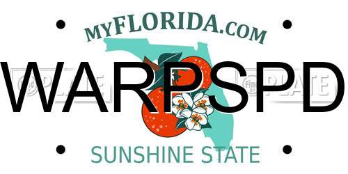 WARPSPD Florida License Plate