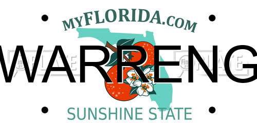 WARRENG Florida License Plate