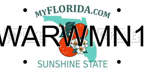 WARWMN1 Florida License Plate