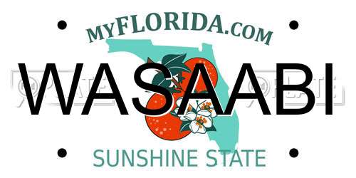 WASAABI Florida License Plate
