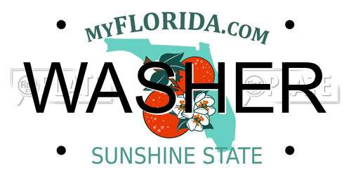 WASHER Florida License Plate