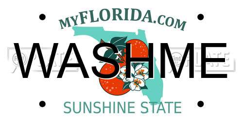 WASHME Florida License Plate
