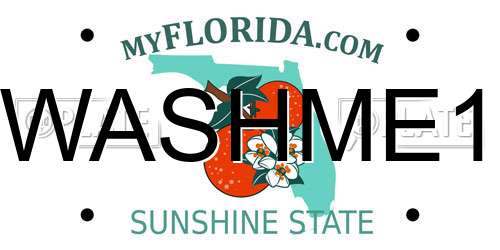 WASHME1 Florida License Plate