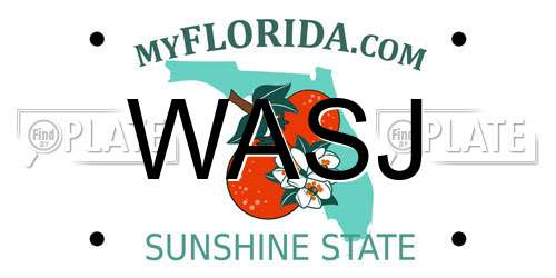 WASJ Florida License Plate