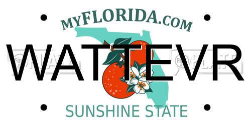 WATTEVR Florida License Plate