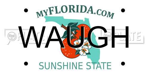 WAUGH Florida License Plate