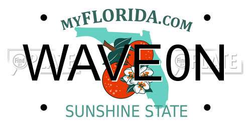 WAVE0N Florida License Plate