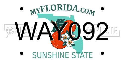 WAY092 Florida License Plate