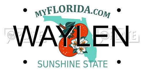WAYLEN Florida License Plate