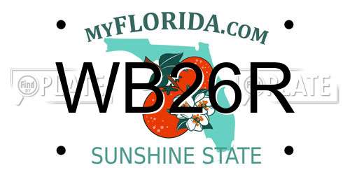 WB26R Florida License Plate