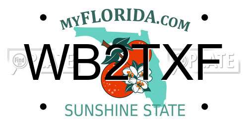 WB2TXF Florida License Plate