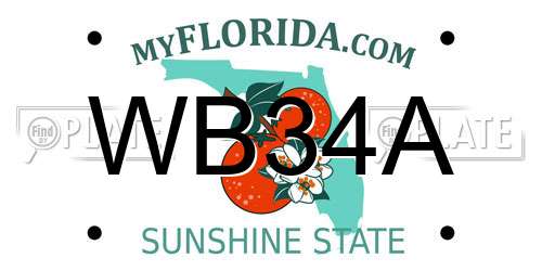 WB34A Florida License Plate