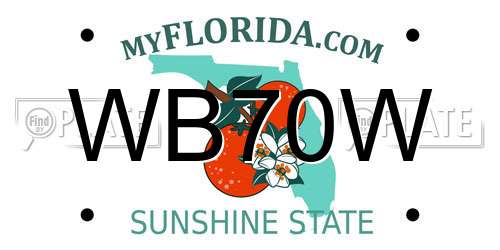 WB70W Florida License Plate