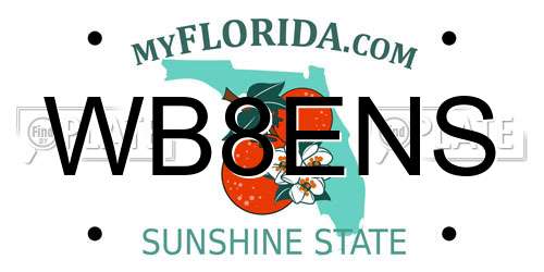 WB8ENS Florida License Plate