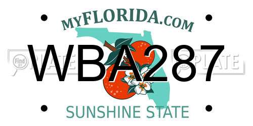 WBA287 Florida License Plate