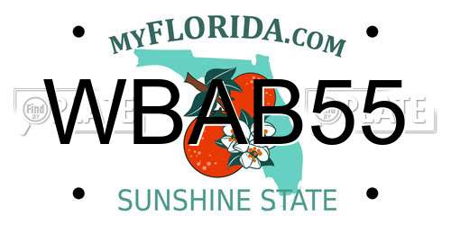 WBAB55 Florida License Plate