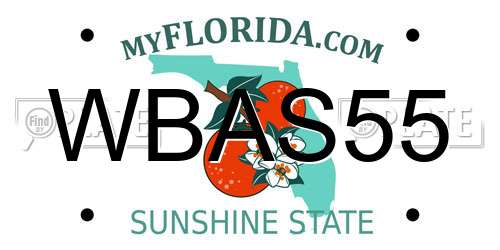 WBAS55 Florida License Plate