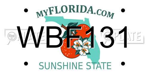 WBF131 Florida License Plate