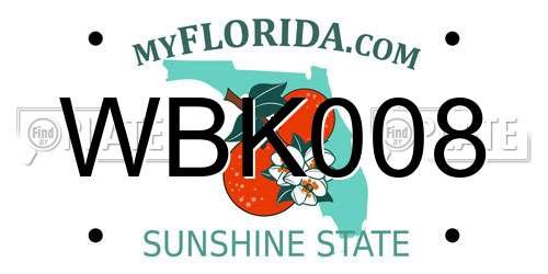 WBK008 Florida License Plate