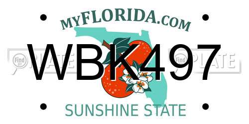 WBK497 Florida License Plate